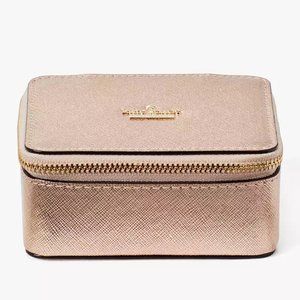 Kate Spade Jewelry Leather Box Holder In Rose gold